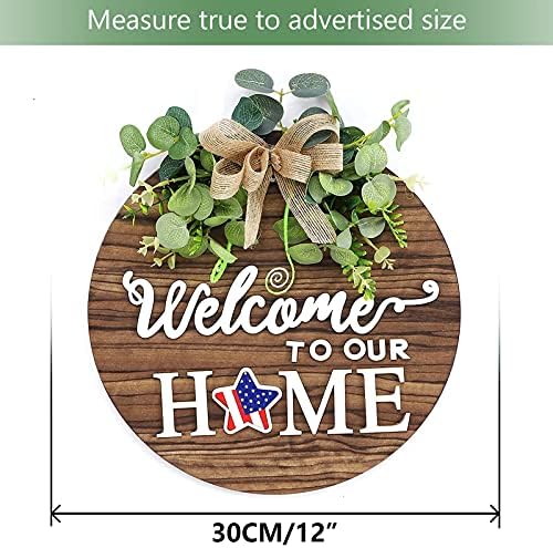 Interchange Welcome Sign Front Door Wreaths for Spring Fall Summer Winter