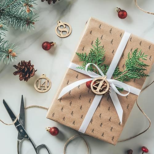 GWHOLE 1-24 Wooden Number with String for Christmas Advent Calendar