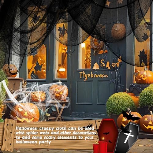 Xgunion Halloween Black Creepy Cloth 315x87 Inch Spooky Decor