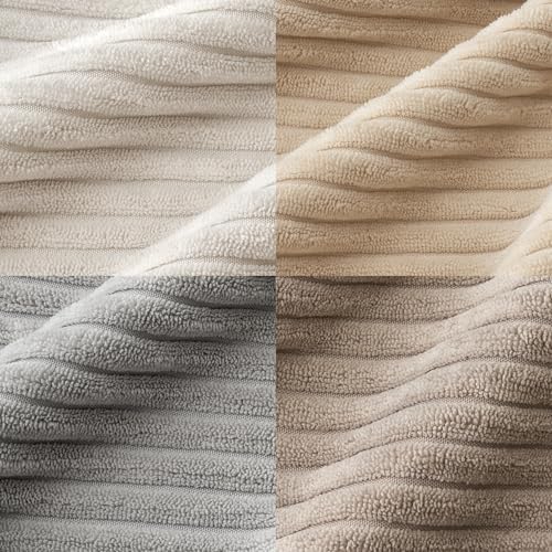 MIULEE Soft Corduroy Decorative Throw Pillow Covers Neutral Tan 18x18