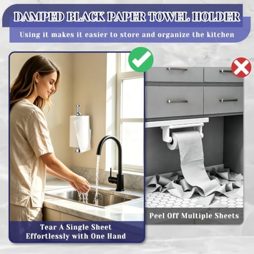 Paper Towel Holder, Paper Towel Holder Under Cabinet with Ratchet Mechanism