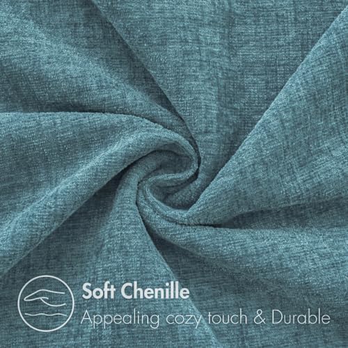 MIULEE Soft Chenille Throw Pillow Covers Blue Ashes 20x20 Inch Pack of 2