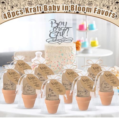 Reallnaive 48 Sets Baby in Bloom Baby Shower Party Favors Seed Packets