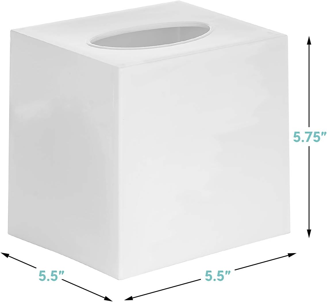 White Tissue Box Cover / 02 White / Set of 2
