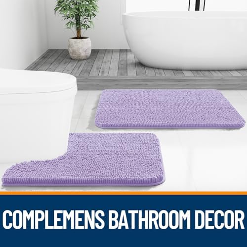 OLANLY Large Bathroom Rugs 40x32, Extra Soft Absorbent Chenille Bath Rugs