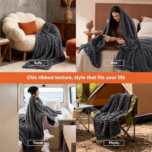 Bedsure Soft Twin XL Blanket for Bed Dorm Grey 66"x90"