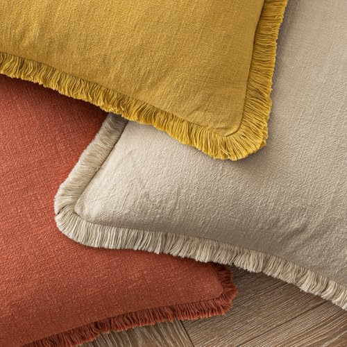 MIULEE Linen Decorative Fall Euro Throw Pillow Covers Burnt Orange 24x24
