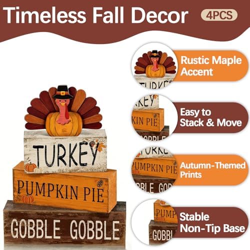 Turkey Fall Thanksgiving Decor, Fall Decorations for Home