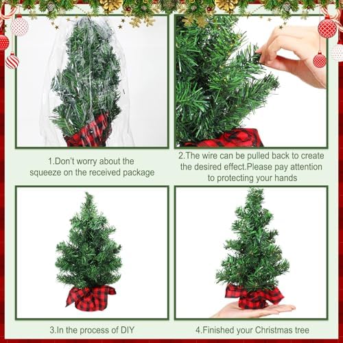 Ceenna 12 Pcs Mini Artificial Christmas Trees Tabletop Unlit,11.81 Inch