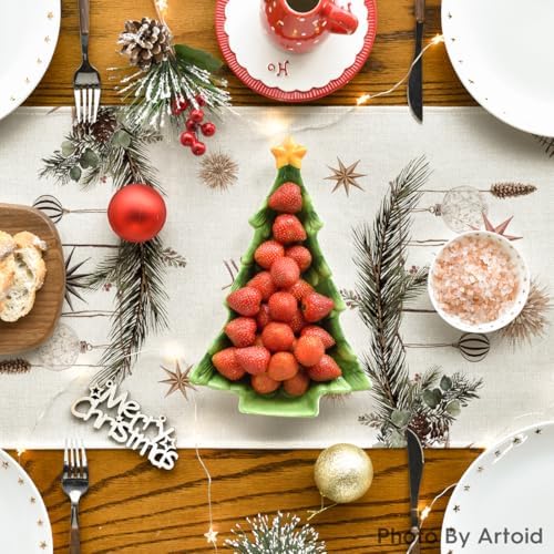 Artoid Mode Holly Pine Cone Xmas Table Runner Home Party Decor 13x120 Inch