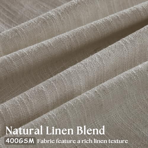 Pinch Pleated Linen 94 Inch Curtains for Living Room Burlywood Birch