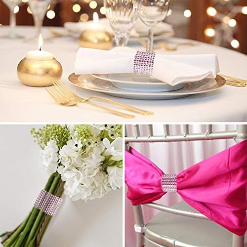 Accmor 100pcs Napkin Rings, Pink Napkin Rings Buckles