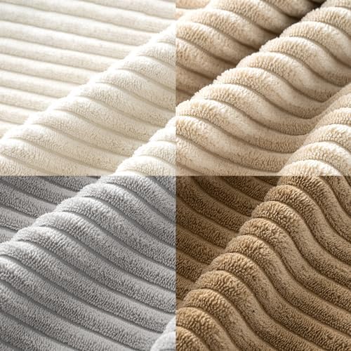 MIULEE Soft Corduroy Decorative Throw Pillow Covers Neutral 18x18