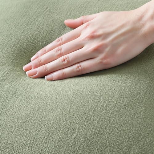 MIULEE Linen Fringe Decorative Euro Throw Pillow Covers Sage Green 26x26