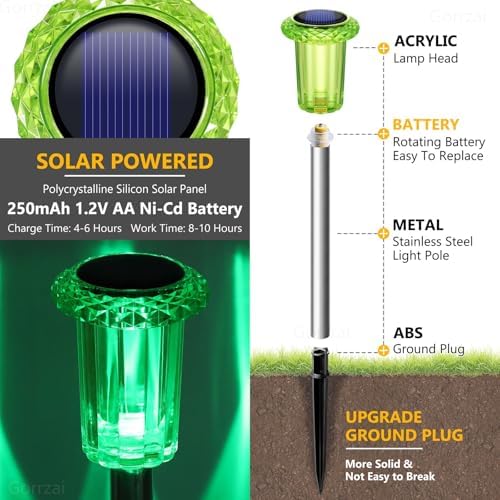 Halloween Solar Lights Outdoor 10 Pack LED Green Halloween Decor