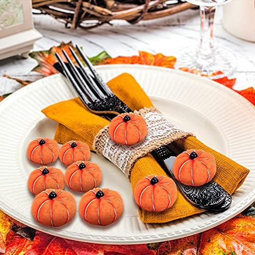 36 Pcs Halloween Small Felt Pumpkin, Mini Fall Autumn Wool Felt Pumpkins