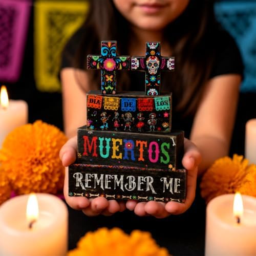 Moucuny 4 Pcs Day of the Dead Table Decor Dia De Los Muertos Decoration