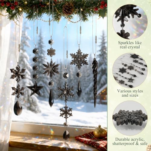 Crystal Christmas Ornaments for Tree Decorations, Winter Wonderland Party