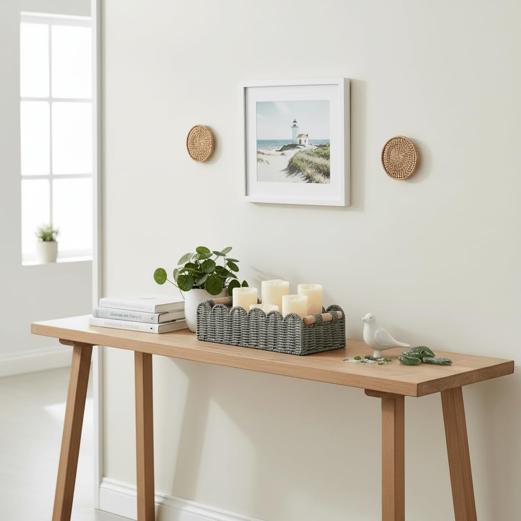 Scalloped Edge Toilet Paper Storage Basket / Grey / 14 x 6.3 x 3.9 / M - In