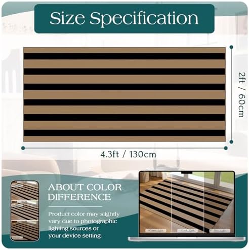 Front Door Mat Indoor Entrance - 2x4.3 Ft Black Tan Striped Rug