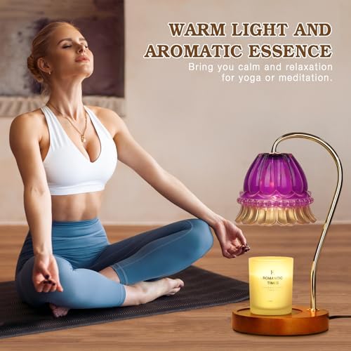 Funistree Flower Candle Warmer Lamp with Timer, Dimmable Candle Lamp Warmer, Christmas Birthday Gifts for Women Mom