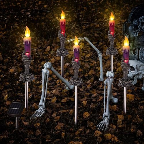 Halloween Decorations Outdoor, Solar Pathway Lights, 10 Pack