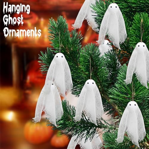 16Pcs Halloween Ghost Hanging Ornaments, Small Hanging Ghosts Tree Ornament
