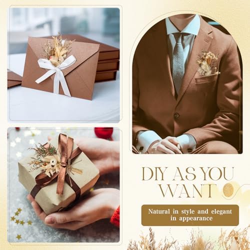 Layhit 12 Pcs Mini Dried Flower Bouquet Boho for Wedding,Rustic