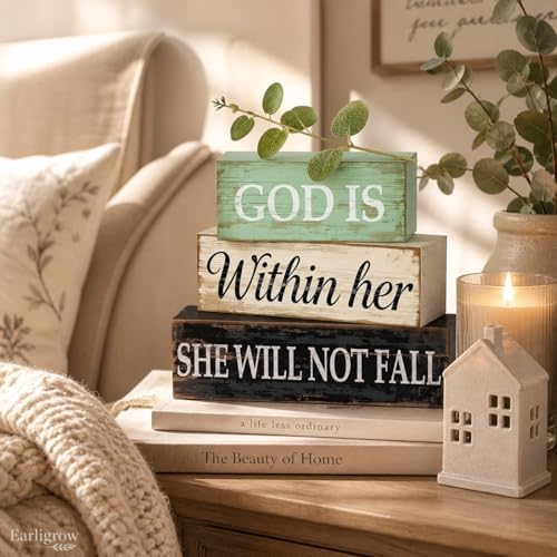 Christian Table Decor for Home, Inspirational Religious Gifts for Women