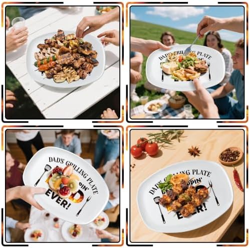 R HORSE Dad Melamine Grill Platter Gift, White Oval Barbecue Serving Tray