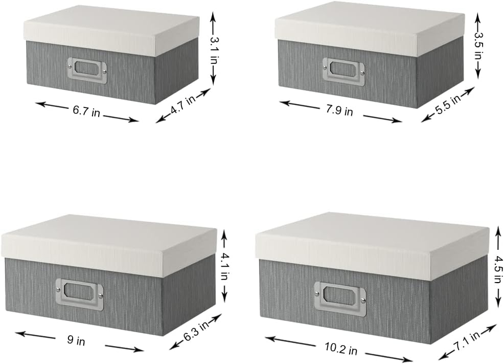 Photo Boxes / in Waterproof Storage Boxes / Dark Grey#031 / 4 Inch