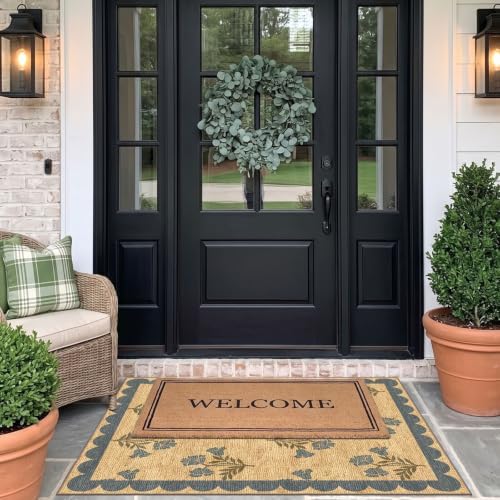 3x4 Floral Entry Rug - Indoor Outdoor Mats for Front Door Non-Slip