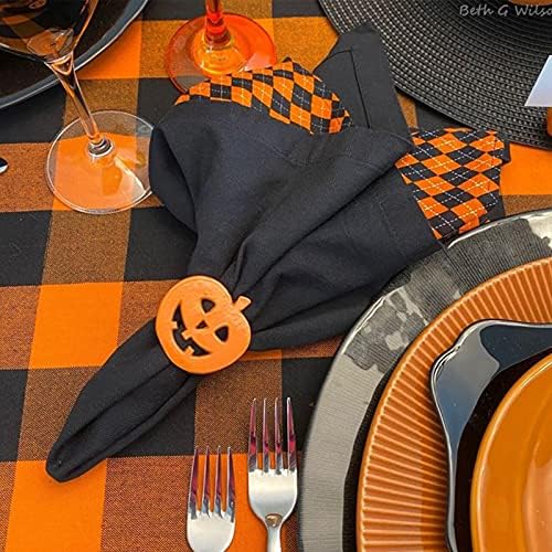 wonlex Halloween Napkin Rings Set of 4, Pumpkin Napkin Ring for Table Setting, Halloween Fall Decorations, Table Decor, Home Decor (Halloween Pumpkin)