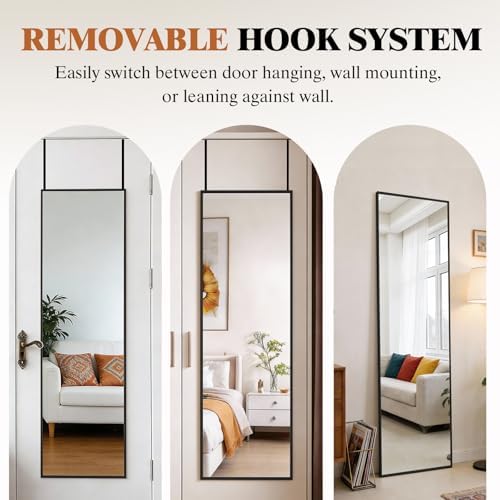 DUMOS Full Length Mirror Over the Door, 47"x14" Wall Mount Mirror