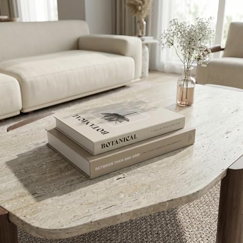 Decorative Books / Boxes Coffee Table / Almond-cream / Set of 2