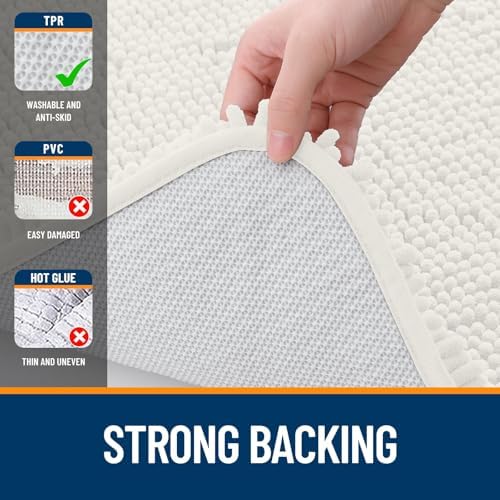 OLANLY Bathroom Runner Rugs 45x27, Extra Soft Absorbent Chenille Bath Rugs