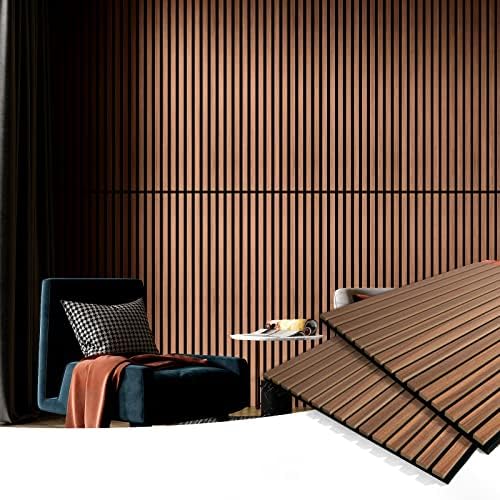 2 Wood Slat Acoustic Panels / Walnut / Set of 2