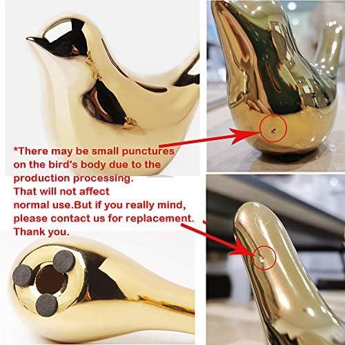 FANTESTICRYAN Small Birds Statues Home Decor, Modern Style, Gold, XL