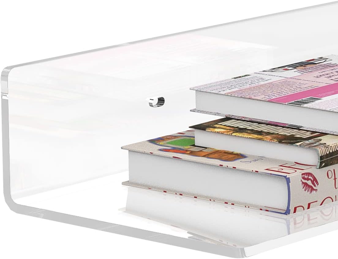 Sezanrpt Acrylic Wall Shelves 36 24 12 Inches, Clear Floating Shelf for Wall, Wall Mounted Display Shelves for Plants