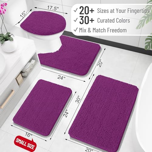OLANLY Bathroom Runner Rugs 47x17, Extra Soft Absorbent Chenille Bath Rugs
