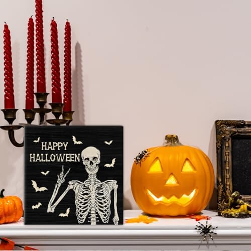 Halloween Decorations Indoor Funny and Spooky Wood Sign