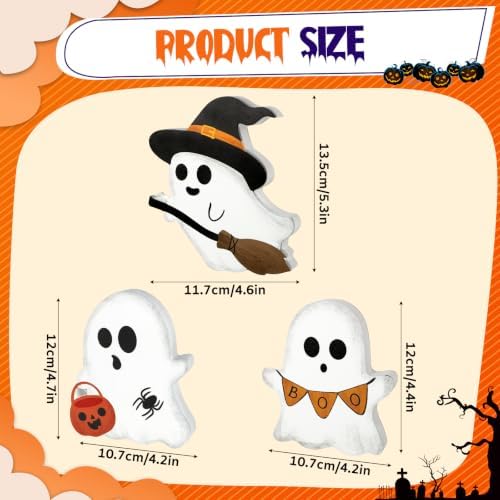 3Pcs Halloween Table Decorations Indoor, Farmhouse Cute Ghost Decor