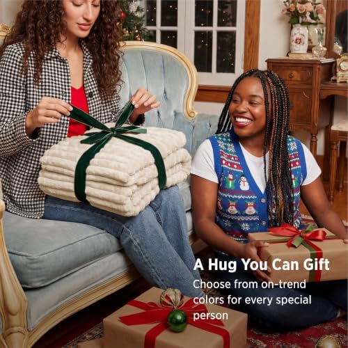 Bedsure Soft Twin Blanket for Bed Decor Gifts Khaki 60"x80"