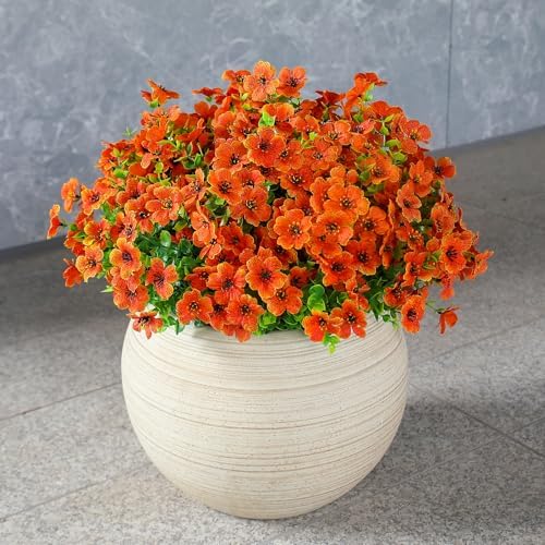 alyptus Artificial Mums for Outdoors – 12 Bundles UV Resistant Fall Flowers, Faux Outdoor Flowers & Fake Mums for Fall Decor