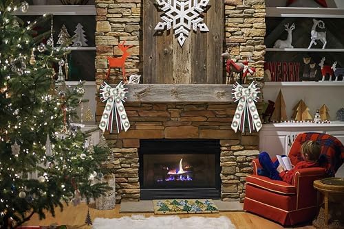 Estivaux Large Christmas Bows for Wreath, Xmas Wreath Bow Winter Holiday Burlap Tree Topper Bows for Front Door Christmas Party Decorations