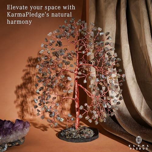 Crystal Tree of Life Birthday Gifts for Women, Men, Frineds, Handmade Labradorite Chakra Tree for Home, Room, Office