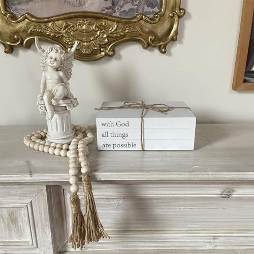 Faux Books for Decoration / with God All Things Are Possible / White