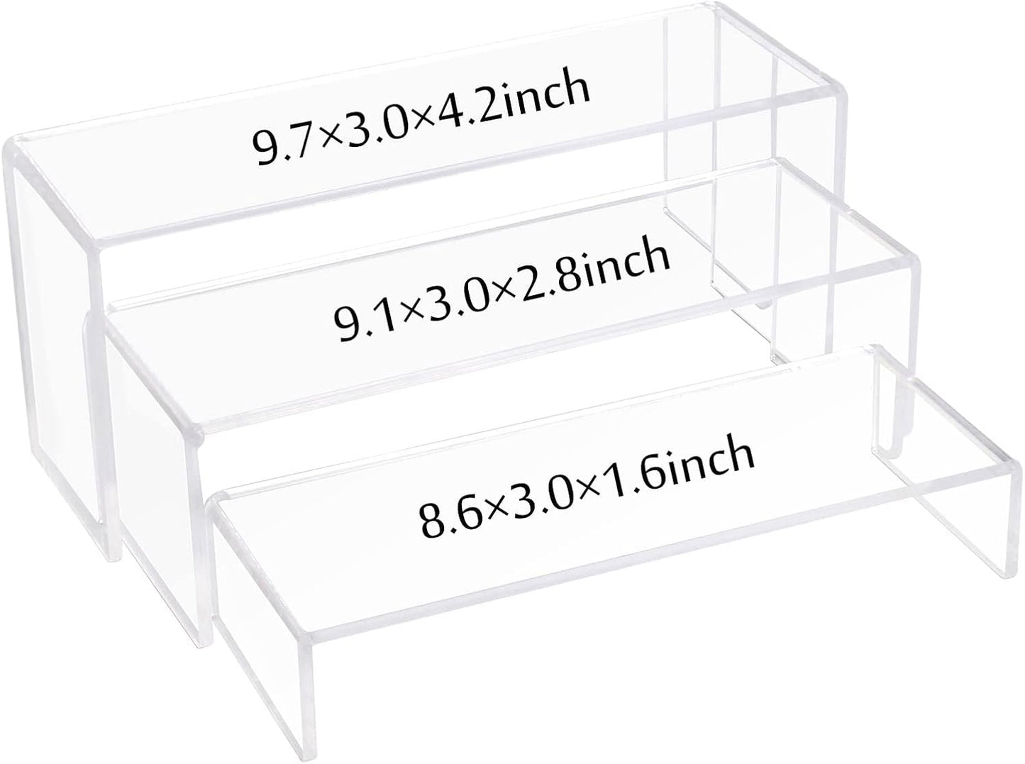 3 Tier Acrylic Riser Display Shelf Cupcake Stand for Amiibo Funko POP Figures / Clear