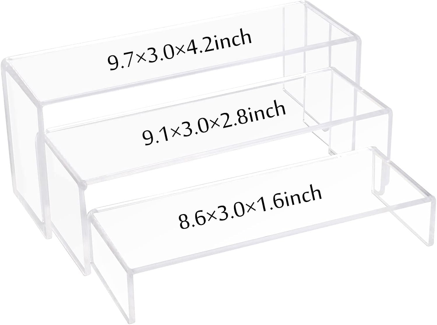 3 Tier Acrylic Riser Display Shelf Cupcake Stand for Amiibo Funko POP Figures / Clear