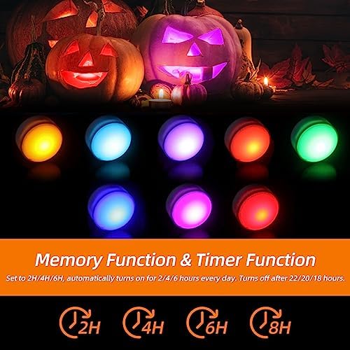 Litake Halloween Jack-O-Lantern Lights Color Changing Timer Pumpkin Lights